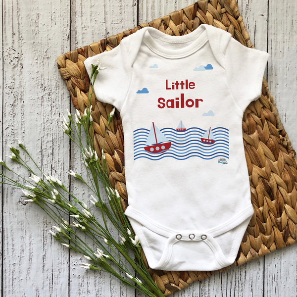Βρεφικό καλοκαιρινό φορμάκι Little sailor - βρεφικά φορμάκια, βρεφικά ρούχα - 3
