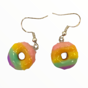 Χειροποίητα Σκουλαρίκια donuts πολύχρωμα,κοσμήματα πολυμερικού πηλού Mimitopia - πηλός, μικρά, boho, φθηνά - 4