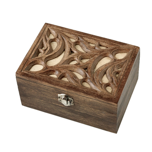 Ξυλόγλυπτο κουτί με γοτθικό σχέδιο 17x12cm - ξύλο, οργάνωση & αποθήκευση, ξύλινα διακοσμητικά, κουτιά αποθήκευσης - 2