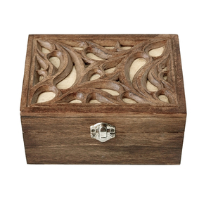 Ξυλόγλυπτο κουτί με γοτθικό σχέδιο 17x12cm - ξύλο, οργάνωση & αποθήκευση, ξύλινα διακοσμητικά, κουτιά αποθήκευσης - 4