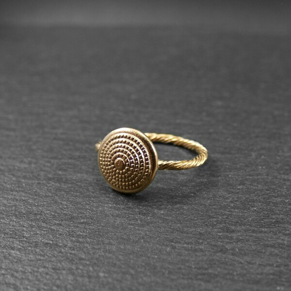 " Golden Asp " - Xειροποίητο επίχρυσο 18Κ δαχτυλίδι με στριφτή γάμπα και αρχαιοελληνικό μοτίβο! - επιχρυσωμένα, ορείχαλκος, μικρά - 3