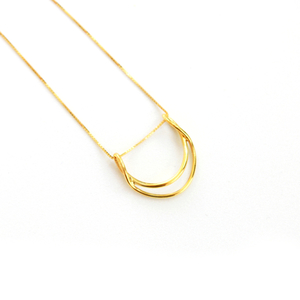 Ασημένιο κολιέ επιχρυσωμένο με 24κτ, σχέδιο Petalo necklace gold-plated - ασήμι, επιχρυσωμένα, κοντά - 3