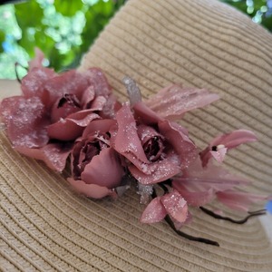 Καπέλο ψάθινο bride - χειροποίητα, είδη γάμου - 3