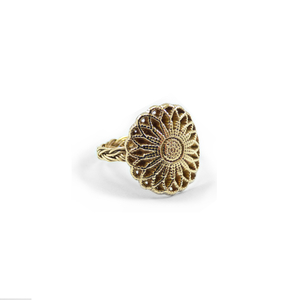 " Golden Plexi " - Xειροποίητο επίχρυσο 18Κ δαχτυλίδι με πλεκτή γάμπα και αρχαιοελληνικό μοτίβο! - επιχρυσωμένα, ορείχαλκος, γεωμετρικά σχέδια