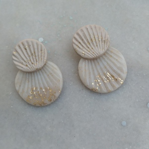Seashells Σκουλαρίκια κοχύλια από πηλό - κοχύλι, πηλός, καρφωτά, μεγάλα, φθηνά - 2