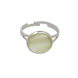 Ασημί αυξομειούμενο δαχτυλίδι με ιριδίζον lime polaris - επάργυρα, μικρά, ατσάλι, boho, αυξομειούμενα - 2