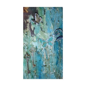 Πίνακας με ντεκουπάζ και αιωρούμενες πεταλούδες - πίνακες & κάδρα - 2