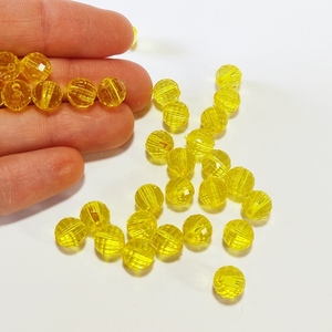 Χάντρα πλαστική κίτρινο - ακρυλικό, χάντρες - 3
