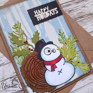 Κάρτα Χριστουγέννων - Χιονάνθρωπος - χριστουγεννιάτικο, χιονάνθρωπος, ευχετήριες κάρτες - 4