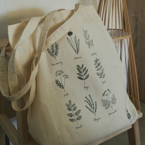 Tote Bag Hierbas Organic Cotton - ύφασμα, ώμου, all day, tote, πάνινες τσάντες - 2