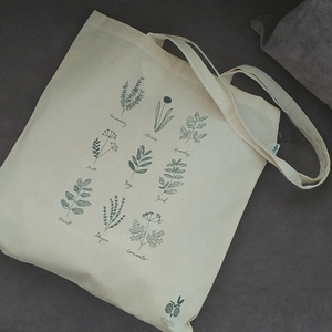 Tote Bag Hierbas Organic Cotton - ύφασμα, ώμου, all day, tote, πάνινες τσάντες - 4