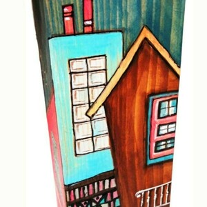 Κηροστάτης- ξύλινο ζωγραφισμένο κηροπήγιο για διακόσμηση τραπεζιού - ρεσώ & κηροπήγια, διακόσμηση σαλονιού, επιτραπέζιο διακοσμητικό - 5