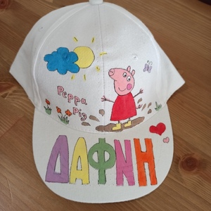 παιδικό καπέλο jockey με όνομα και θέμα το γουρουνάκι ( pig ) - όνομα - μονόγραμμα, καπέλα - 4