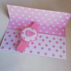 Φάκελος ροζ πουά για να προσφέρετε χρήματα ως δώρο - κορίτσι, αναμνηστικά - 2