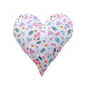 Baby Gift Box Βρεφική Πικέ Κουβέρτα διπλής όψεως Σάπιο Μήλο με Λουλούδια 1 x 0.70 εκ Oeko-Tex 1 σετ των δύο με μαξιλάρι καρδιά με λουλούδια - κορίτσι, φλοράλ, σετ δώρου, μαξιλάρια, κουβέρτες - 3