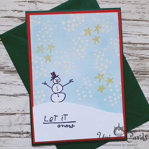Σετ 3 καρτών - Christmas doodles - χιονάνθρωπος, χριστουγεννιάτικα δώρα, ευχετήριες κάρτες - 4