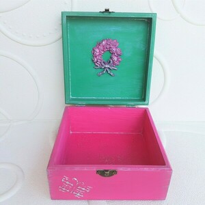 Ξύλινο Κουτί Κοσμημάτων για Κορίτσια 16cmx16cmx8cm - κορίτσι, οργάνωση & αποθήκευση, νεράιδα, πριγκίπισσα, δώρα για παιδιά - 3