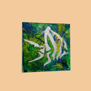 "Ψάρι σε πράσινα νερά" πίνακας μικρός - ψάρι, πίνακες ζωγραφικής - 5