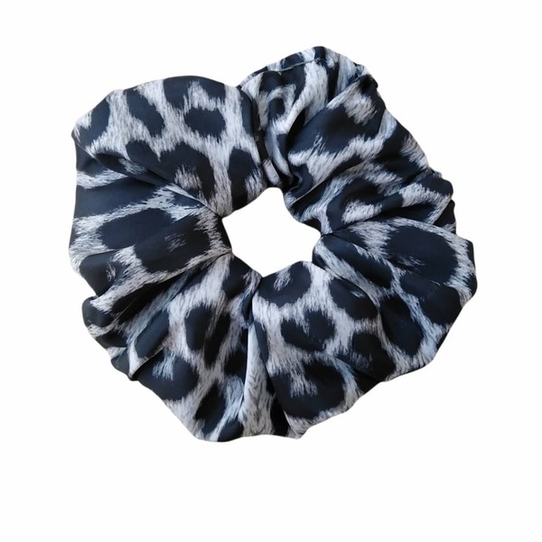 Animal print σατέν xl scrunchie - animal print, boho, λαστιχάκια μαλλιών
