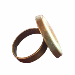 Δαχτυλίδι από υγρό γυαλί με flakes χρυσού - γυαλί, ατσάλι, μεγάλα, αυξομειούμενα