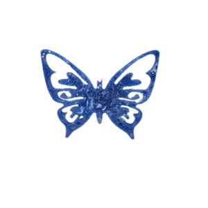 Διακοσμητική μπλε πεταλούδα με μοναδικές λεπτομερείς από υγρό γυαλί 7cm x 5.50cm - γυαλί, δώρο, κλειδί, διακοσμητικά, σπιτιού