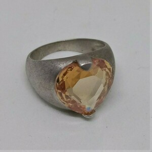 Δαχτυλίδι cavalier από ασήμι 925 με καρδιά από κρύσταλλο σε μελί χρώμα - chevalier, ασήμι 925, σταθερά, δώρα για γυναίκες - 5