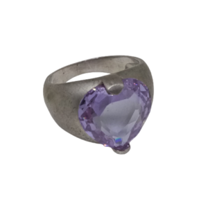 Δαχτυλίδι cavalier από ασήμι 925 με καρδιά από κρύσταλλο σε λιλά χρώμα - chevalier, ασήμι 925, σταθερά, δώρα για γυναίκες - 2