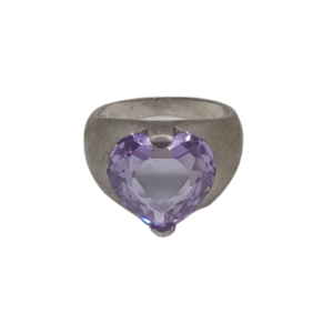 Δαχτυλίδι cavalier από ασήμι 925 με καρδιά από κρύσταλλο σε λιλά χρώμα - chevalier, ασήμι 925, σταθερά, δώρα για γυναίκες - 4