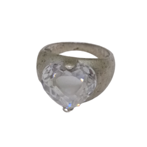 Δαχτυλίδι cavalier από ασήμι 925 με καρδιά από κρύσταλλο - chevalier, ασήμι 925, σταθερά, δώρα για γυναίκες