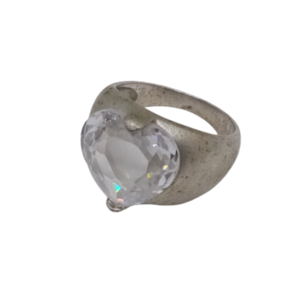 Δαχτυλίδι cavalier από ασήμι 925 με καρδιά από κρύσταλλο - chevalier, ασήμι 925, σταθερά, δώρα για γυναίκες - 2