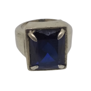 Δαχτυλίδι από ασήμι 925 με μπλε γυάλινη πέτρα - ασήμι 925, σταθερά, μεγάλα, δώρα για γυναίκες - 2