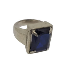 Δαχτυλίδι από ασήμι 925 με μπλε γυάλινη πέτρα - ασήμι 925, σταθερά, μεγάλα, δώρα για γυναίκες - 4