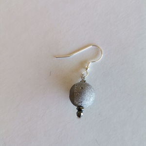 Κρεμαστά σκουλαρίκια με γκρι επιμεταλλωμένο αχάτη - ασήμι, ημιπολύτιμες πέτρες, κρεμαστά, γάντζος - 4