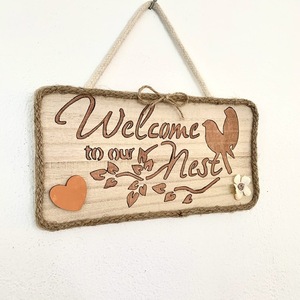 Welcome to our nest - welcome sign - vintage, πίνακες & κάδρα - 2