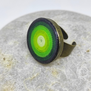Δαχτυλίδι κύκλος στρογγυλό quilling Μπρονζέ σε αποχρώσεις του πράσινου. - χαρτί, μεγάλα, αυξομειούμενα, φθηνά - 3
