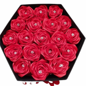 Σύνθεση από χειροποίητα τριαντάφυλλα διακοσμημένα με swaroski - ύφασμα, διακοσμητικά, δώρα αγίου βαλεντίνου