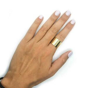 Φαρδύ δαχτυλίδι σε χρυσή απόχρωση - ορείχαλκος, μπρούντζος, μεγάλα, αυξομειούμενα - 4