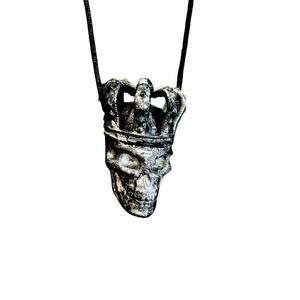 Skull King 2 ανδρικο κολιε Silver Edition - κολιέ, μακριά, δώρα για άντρες, δώρο για αδερφό, 3d εκτύπωση