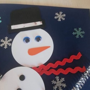 Φτιάχνω το δικό μου χιονάνθρωπο κάρτα diy - χιονονιφάδα, merry christmas, ευχετήριες κάρτες - 2