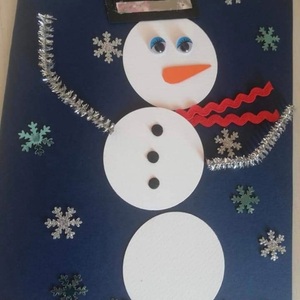Φτιάχνω το δικό μου χιονάνθρωπο κάρτα diy - χιονονιφάδα, merry christmas, ευχετήριες κάρτες - 5