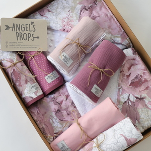 Newborn Box - Σετ νεογέννητου 10 τεμαχίων - "Sweet Floral" - κορίτσι, δώρα για βάπτιση, βρεφικά, προίκα μωρού, σετ δώρου - 2
