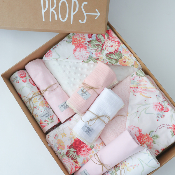Newborn Box - Σετ νεογέννητου 10 τεμαχίων -"Spring Blossoms" - κορίτσι, δώρα για βάπτιση, βρεφικά, προίκα μωρού, σετ δώρου - 2