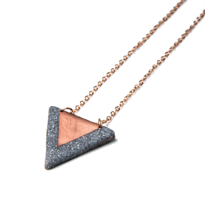 The Triangle necklace - charms, πηλός, μακριά, ατσάλι - 2