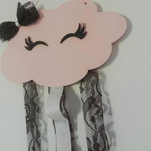 Ξύλινο σύννεφο για το παιδικό δωμάτιο για κοκκαλάκι ή στέκα - κορίτσι, οργάνωση & αποθήκευση, συννεφάκι, στέκες μαλλιών παιδικές - 2