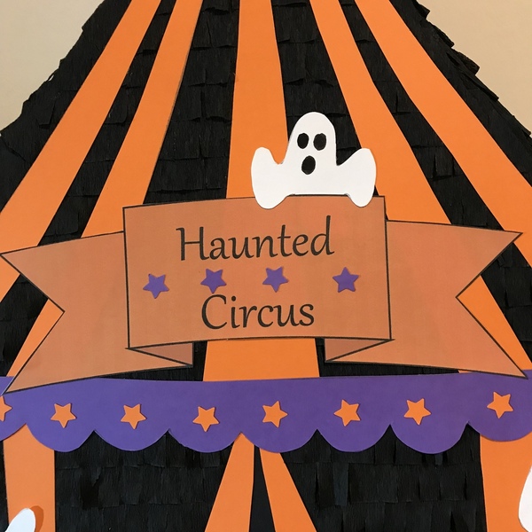 Πινιάτα στοιχειωμένο τσίρκο με φαντάσματα ύψος 50 εκ. - halloween, πινιάτες, πάρτυ γενεθλίων - 5