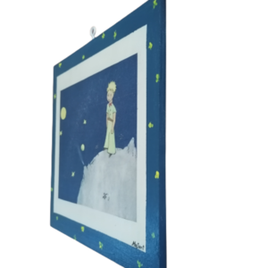 Πρίγκιπας πάνω στη σελήνη σε ξύλο διάστασης 25Χ25εκατ. - μικρός πρίγκιπας, παιδικοί πίνακες - 3