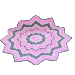 Βρεφικό κουβερτάκι ροζ με άσπρο 90*90 cm (100% ακρυλικό νήμα) - κορίτσι, κουβέρτες