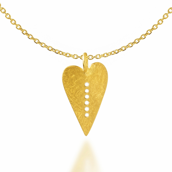 Κολιέ Καρδιά σε Ασήμι 925 - ασήμι, charms, επιχρυσωμένα, καρδιά, δώρα επετείου, δώρα για γυναίκες - 2