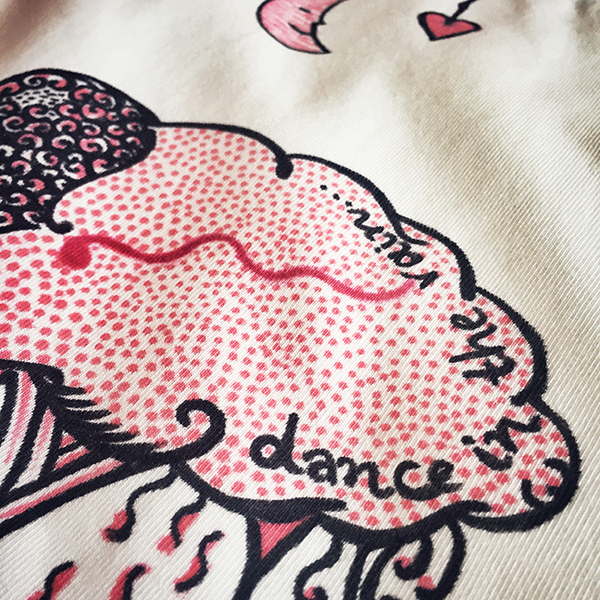 T-shirt ζωγραφισμένο στο χέρι / Dance in the rain - βαμβάκι, γυναικεία, κορίτσι, t-shirt - 2