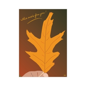 ArtPrint | Φθινοπωρινή Ευχετήρια Κάρτα | «Για σένα» | 12*17 ψηφιακό αρχείο - φύλλο, φθινόπωρο, κάρτα ευχών, κάρτες